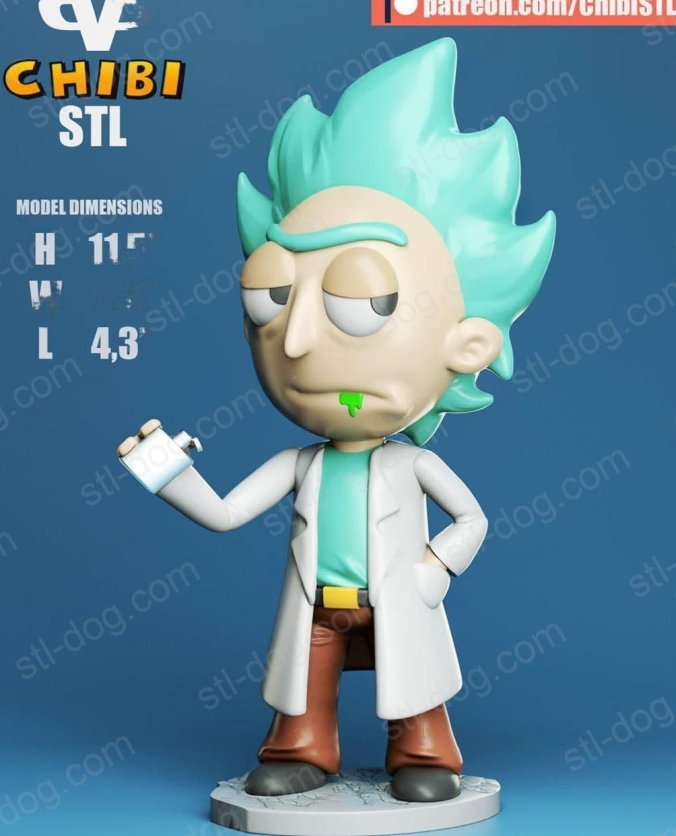 瑞克和莫蒂 Rick Chibi 3D打印图纸